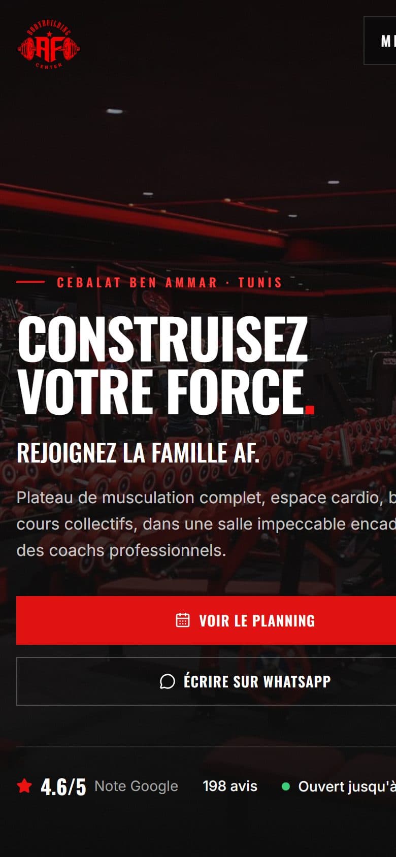 AF Bodybuilding Center on mobile