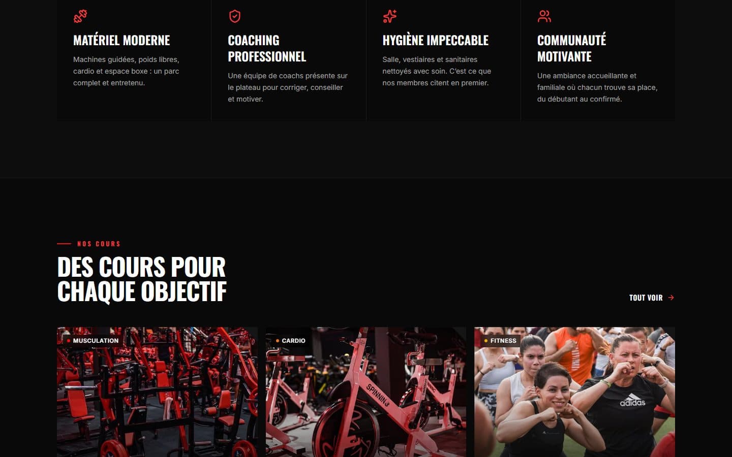 A section of the AF Bodybuilding Center website