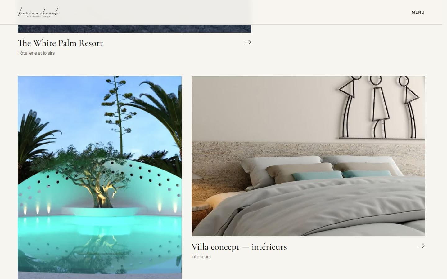 A section of the Andalouzia Design website