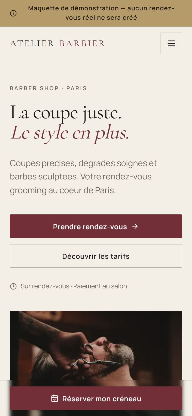 Atelier Barbier on mobile