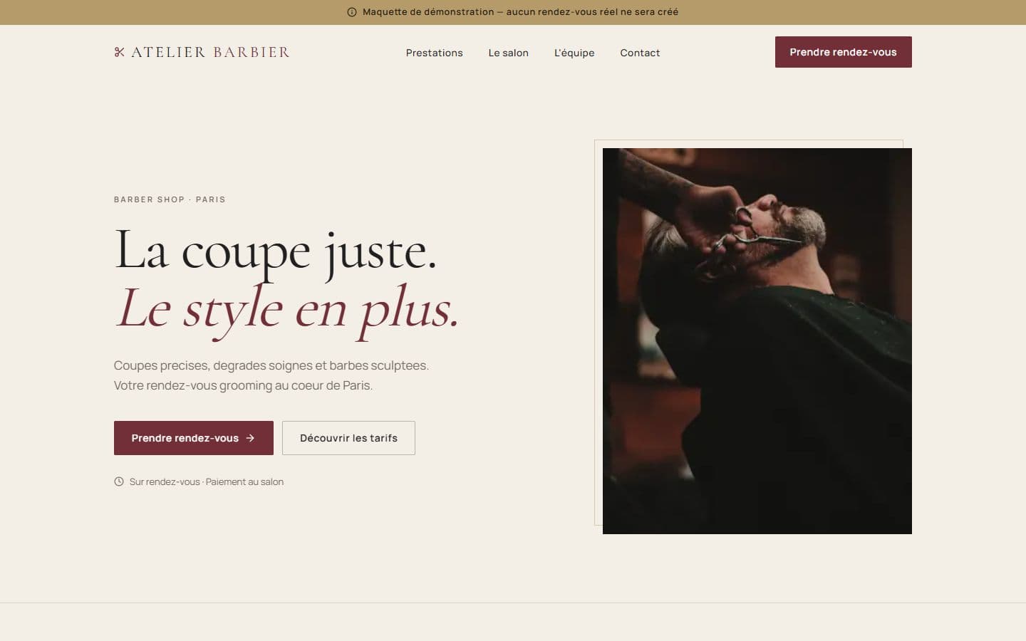 Atelier Barbier website screenshot