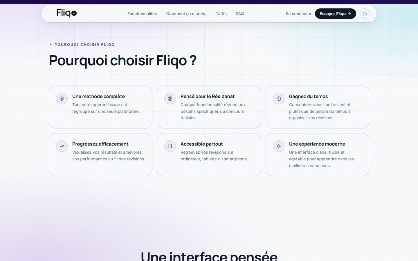 A section of the Fliqo website