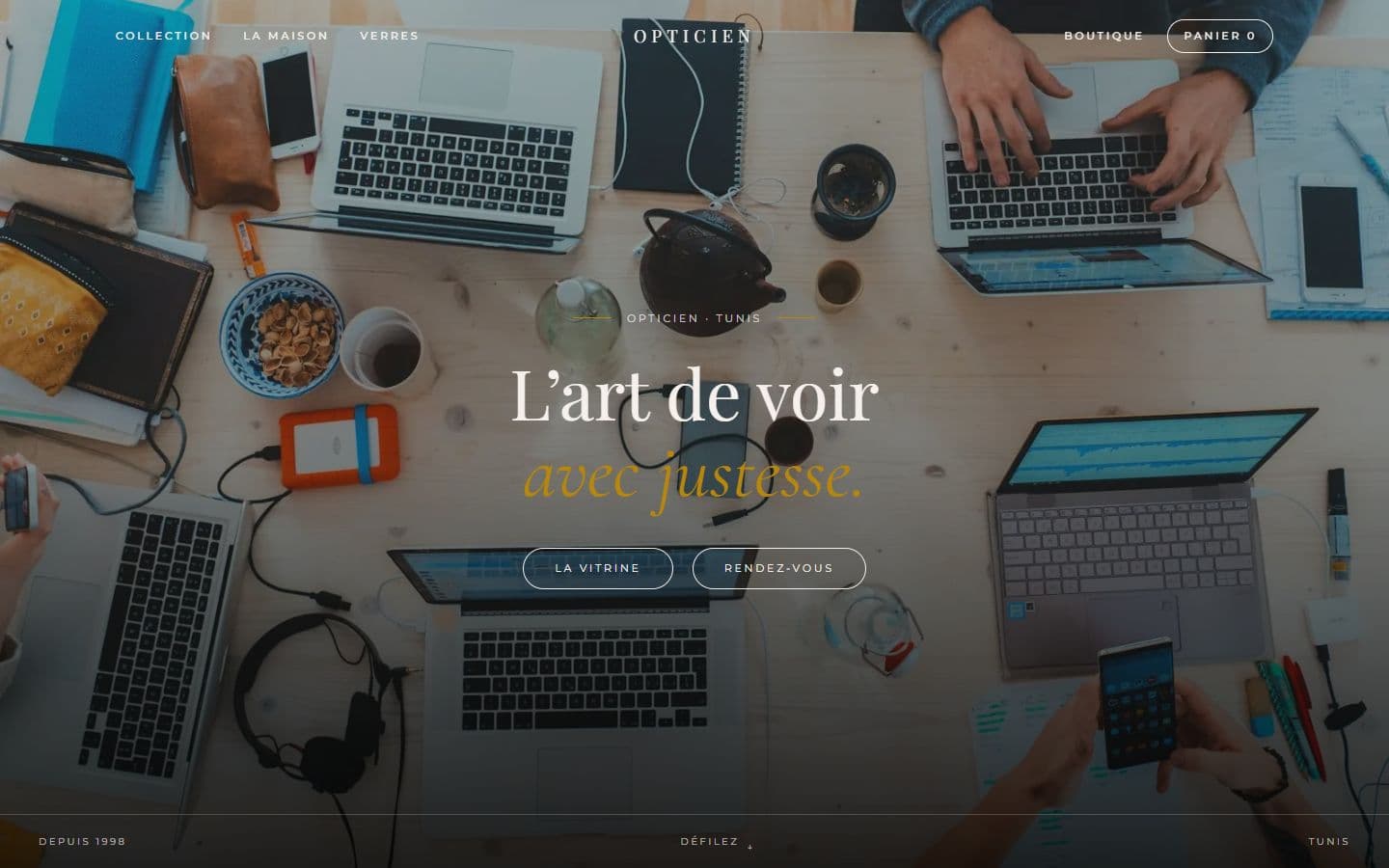 Opticien website screenshot
