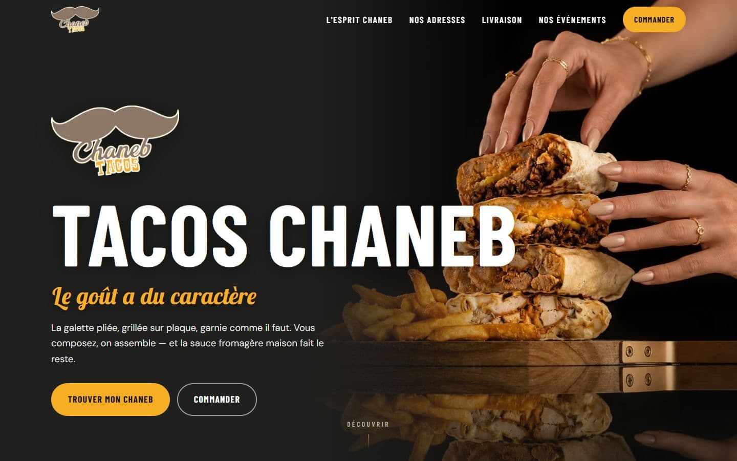 Tacos Chaneb website screenshot